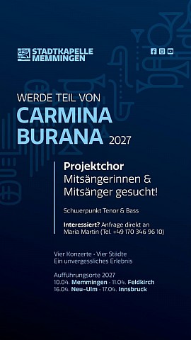 Mitsingende gesucht Carmina Burana Memmingen